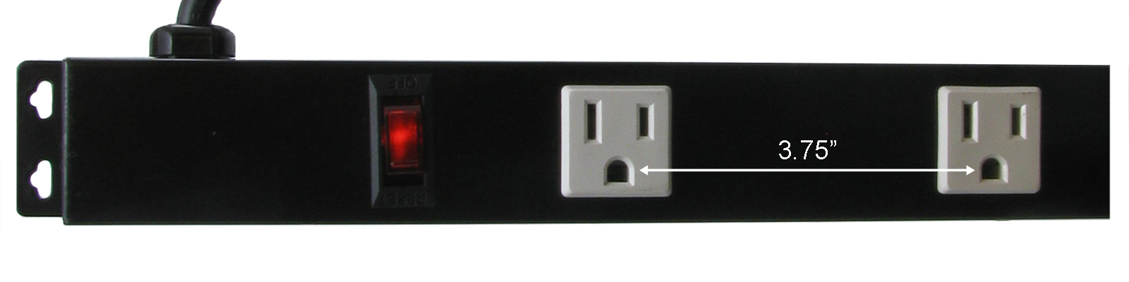 CRST 12-Outlet Metal Power Bar With Surge Protector - 1800 Joules, 15A Circuit Breaker, 6ft Cord, Wide Spaced Outlets (ETL Listed)